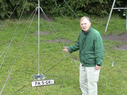 PA5GR met eigen gemaakte antenne